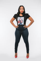 SOCK IT TO ME HIGH WAIST JEANS - DARK WASH